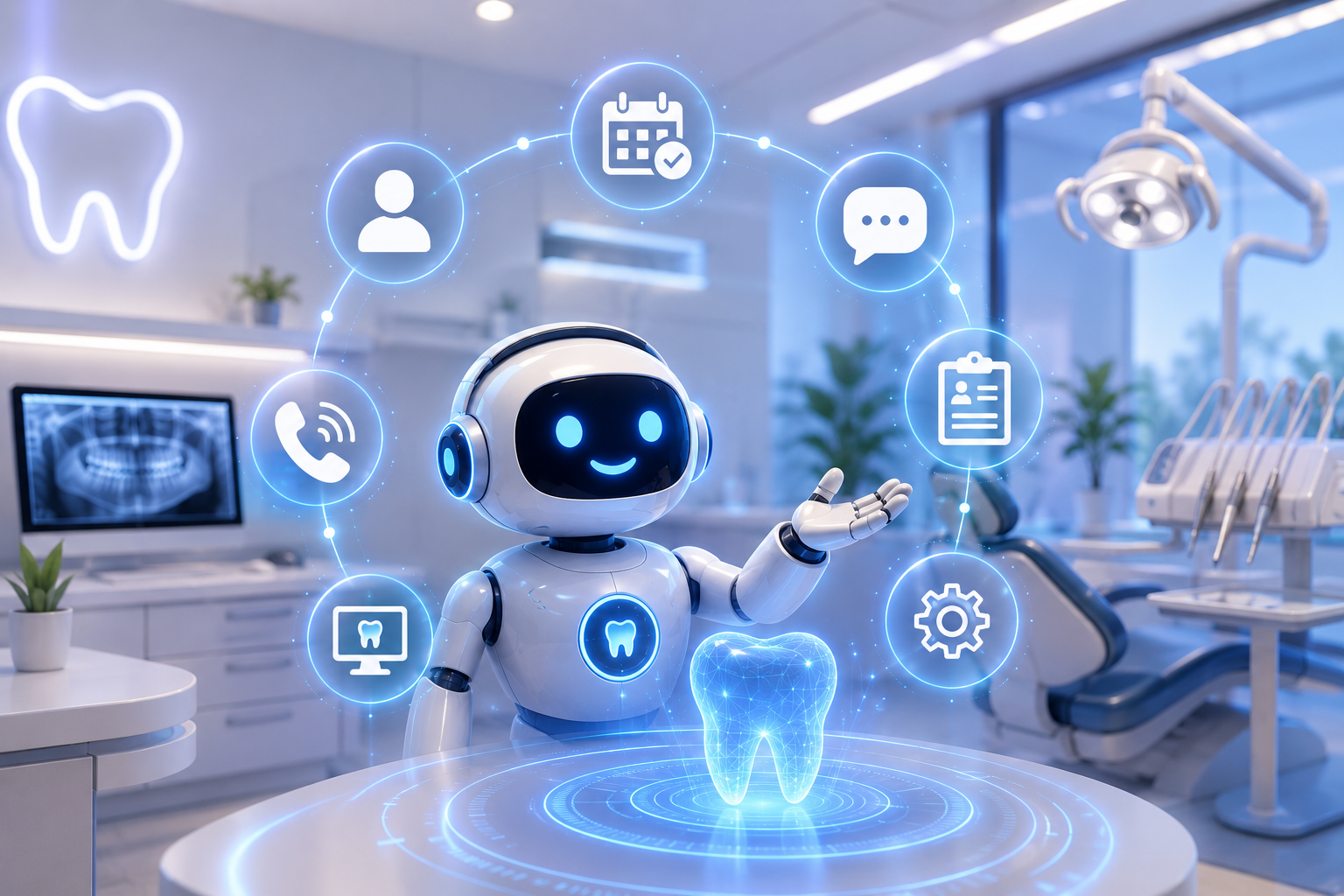 AI receptionist managing dental patient bookings